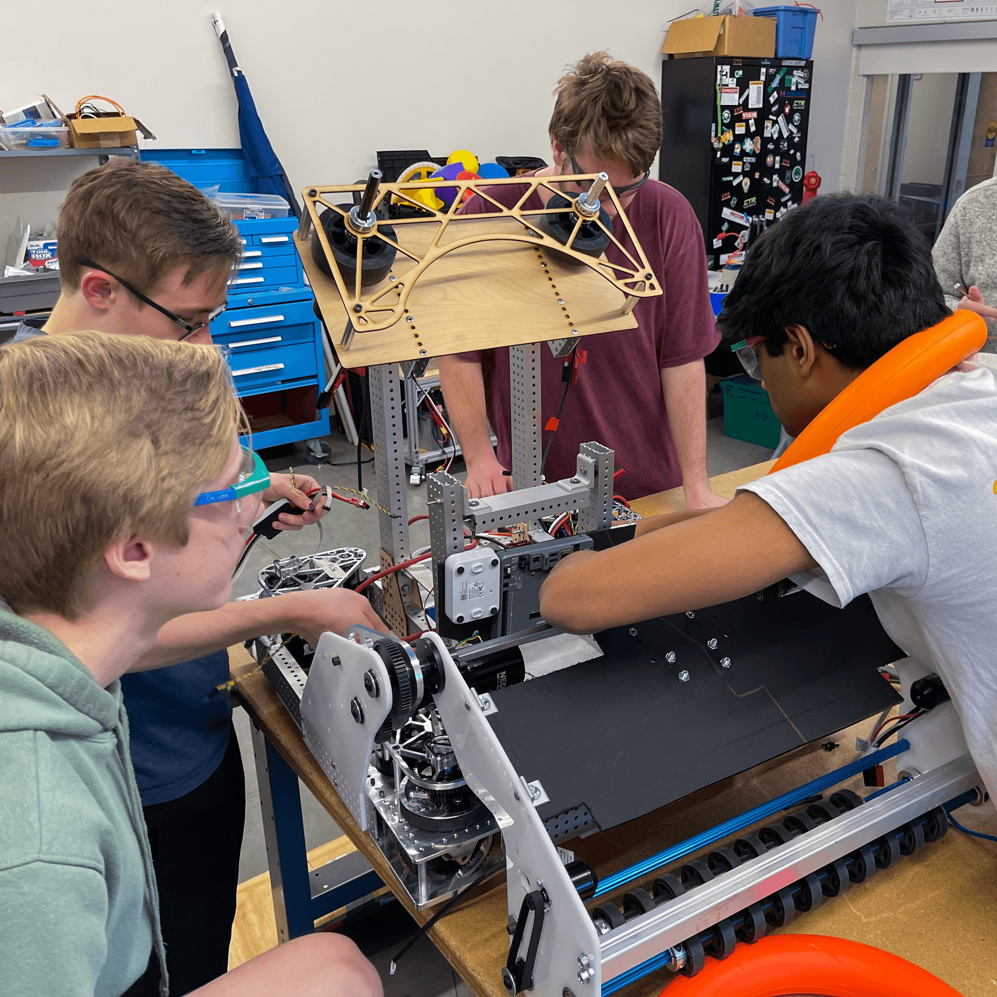 Student working on creative project